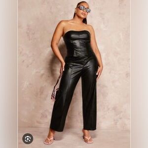 SHEIN Black Croc-Embossed Tube Top